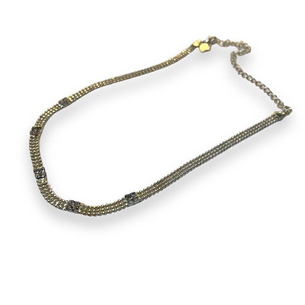 Claire's Adjustable Rhinestone Necklace Womens Silver Formal Casual Elegant Prom